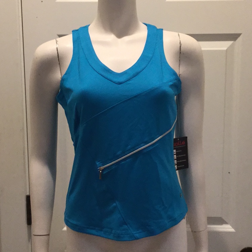 Bolle Tank Top W Decorative Zipper, Nwt, Size M